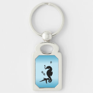 Seahorse Into the Blue Keychain