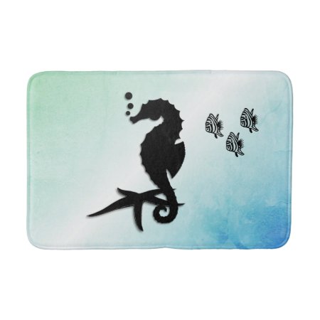 Seahorse Into the Green Bath Mat