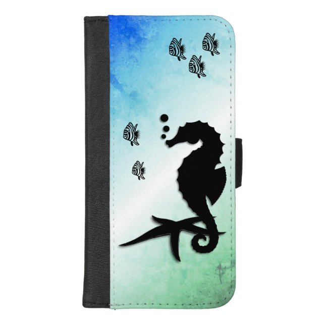 Seahorse Into the Green iPhone Wallet Case (Front)