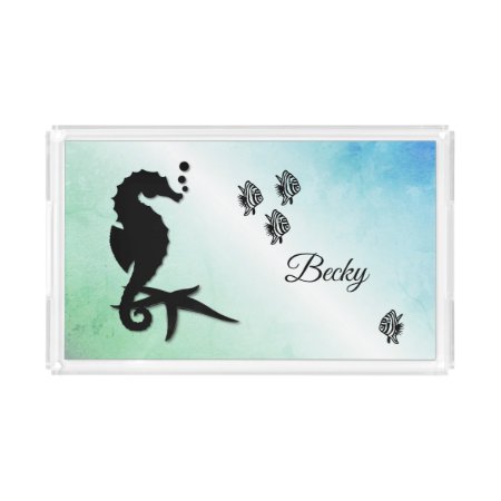 Seahorse Into the GreenVanity Acrylic Tray