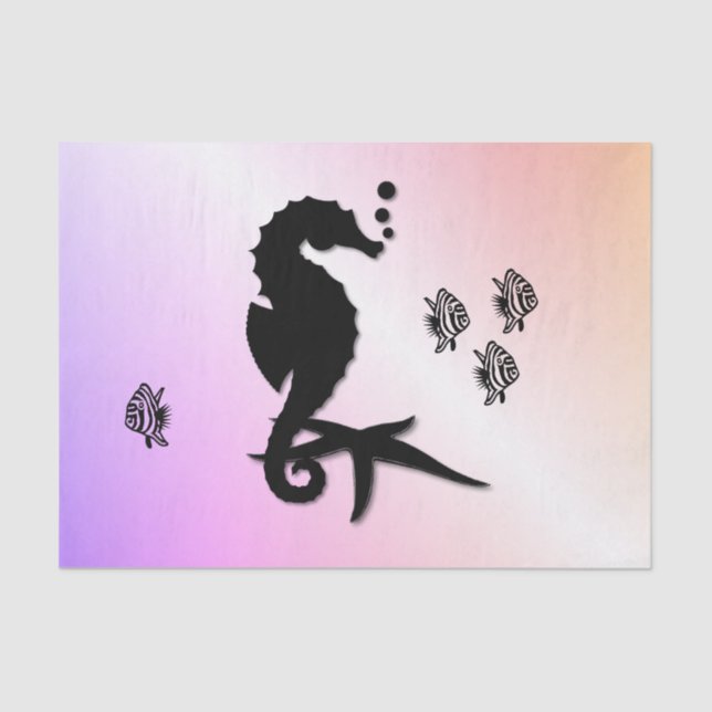 Seahorse Into the Purple Tissue Paper (Front)