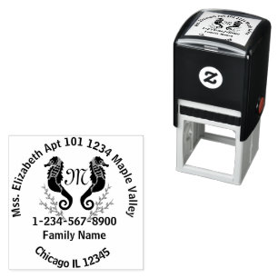 Seahorse Laurel Crest Beach House Contact Info Rub Self-inking Stamp