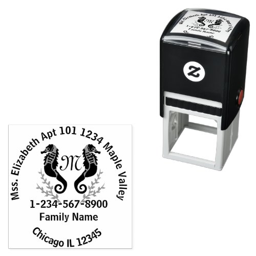 Seahorse Laurel Crest Beach House Contact Info Rub Self_inking Stamp