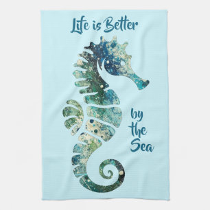 Seahorse – Life is Better by the Sea Kitchen Towel