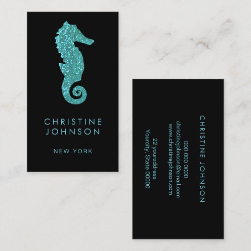 seahorse logo business card