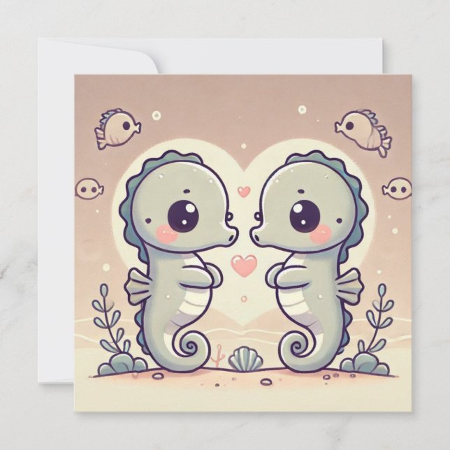 Seahorse Love Card (Front)