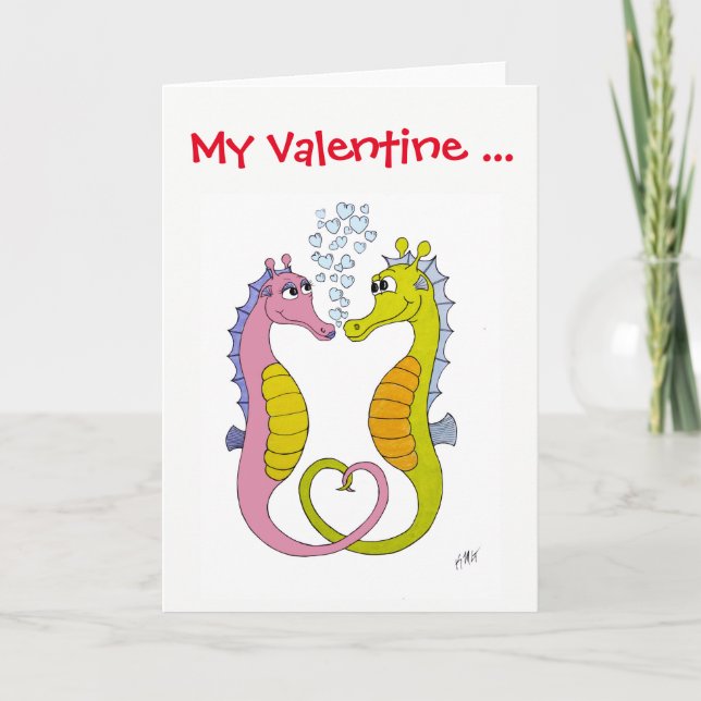 Seahorse Love Holiday Card (Front)