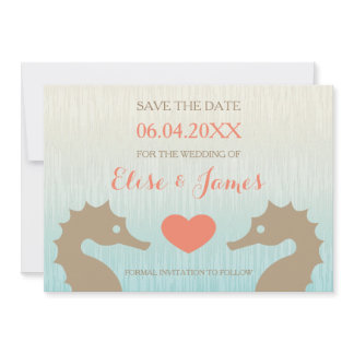 Seahorse Love Nautical Wedding Save The Date