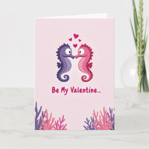 Seahorse Love Valentine Card