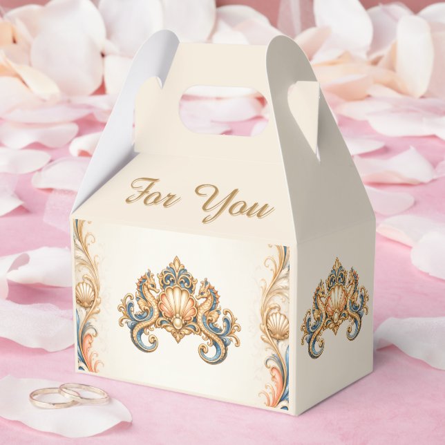 Seahorse luxury beach wedding  favor boxes (Wedding)