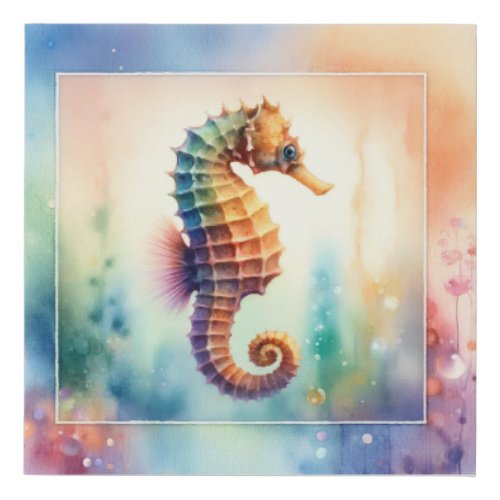Seahorse Magic AREF1204 _ Watercolor Faux Canvas Print
