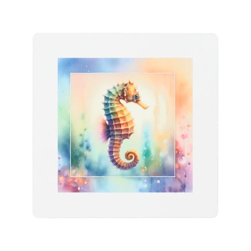 Seahorse Magic AREF1204 _ Watercolor Metal Print