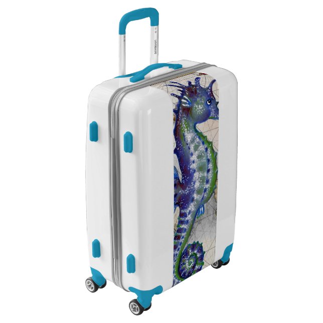 Seahorse Map Gibraltar Luggage (Rotated Left)