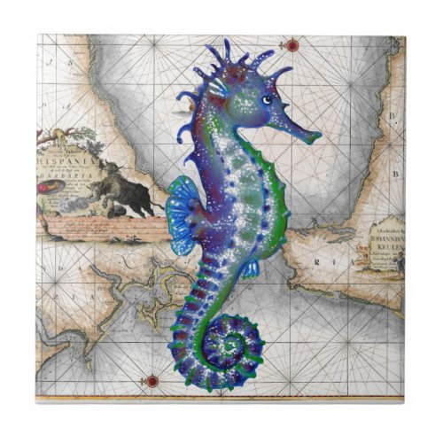 Seahorse Map II Tile