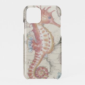seahorse map old vintage red uncommon iPhone case