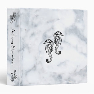 Seahorse Marble Personalized Binder