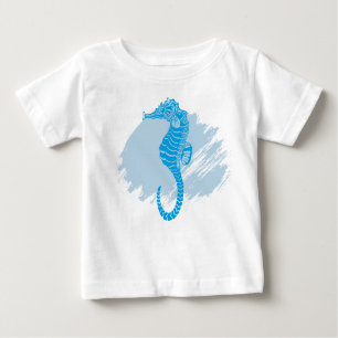 Seahorse marine life brush paint baby T-Shirt