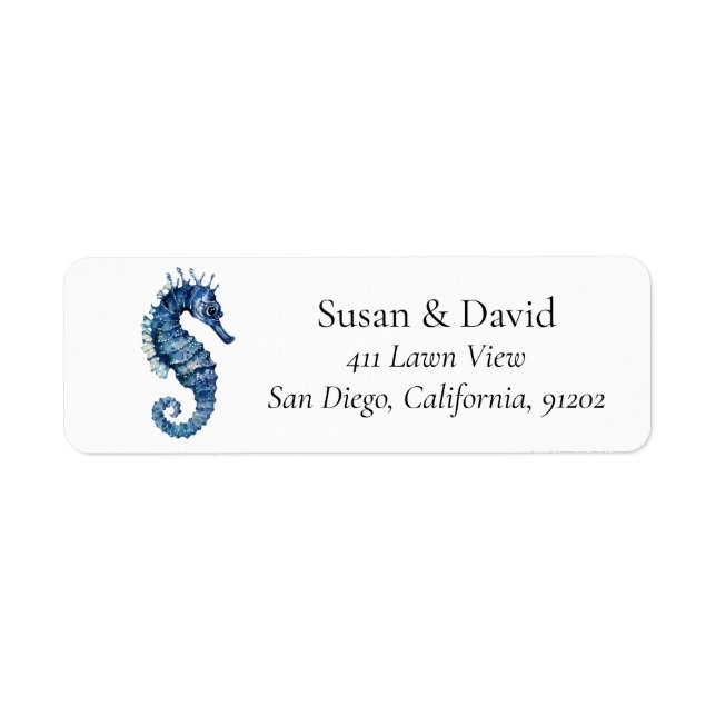 Seahorse Marine Life Label (Front)