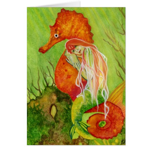 Seahorse mermaid fantasy Card (Front)
