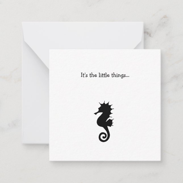 Seahorse Mini Thank You Note Card (Front)