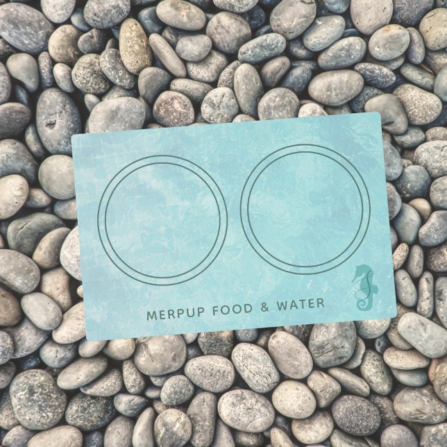 Seahorse Monogram Cool Aqua Blue Pool Custom Name Placemat (Add your dog's name to this cool aqua blue seahorse themed placemat)