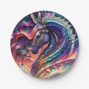 Seahorse Party Plate, Birthday, Girls Party Paper Plates