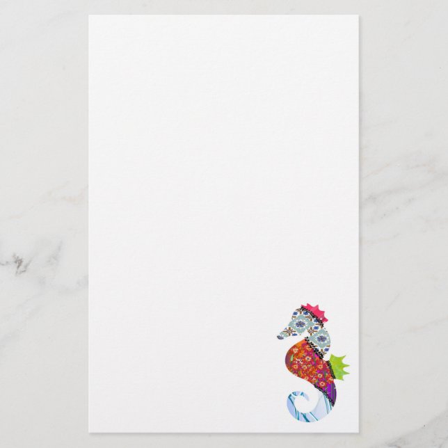 Seahorse Patchwork Pet Stationary Stationery (Front)