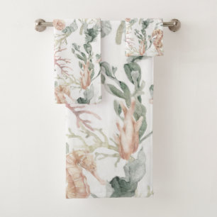 Seahorse Pattern Bath Towel Set