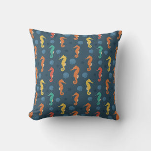 Seahorse Pattern Throw Pillow
