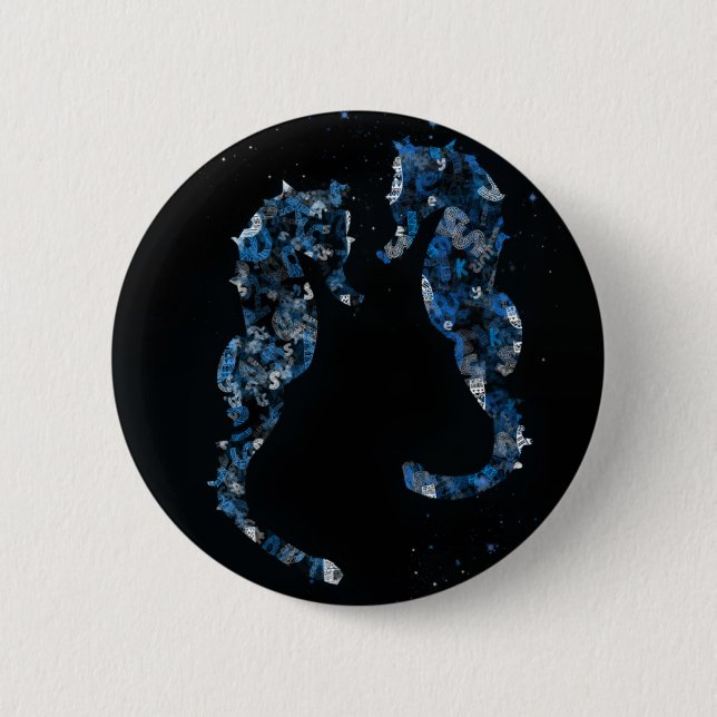 seahorse pinback button (Front)