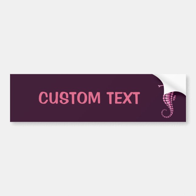 Seahorse Pink Bumper Sticker (Front)
