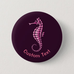 Seahorse Pink Button