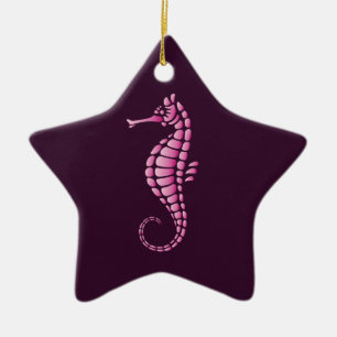 Seahorse Pink Ceramic Ornament