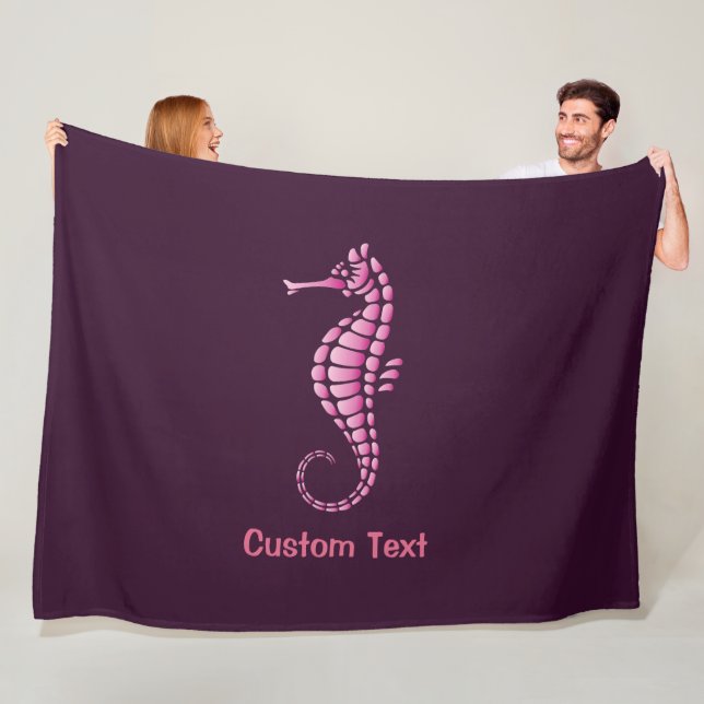 Seahorse Pink Fleece Blanket (In Situ)