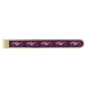 Seahorse Pink Gold Finish Tie Bar