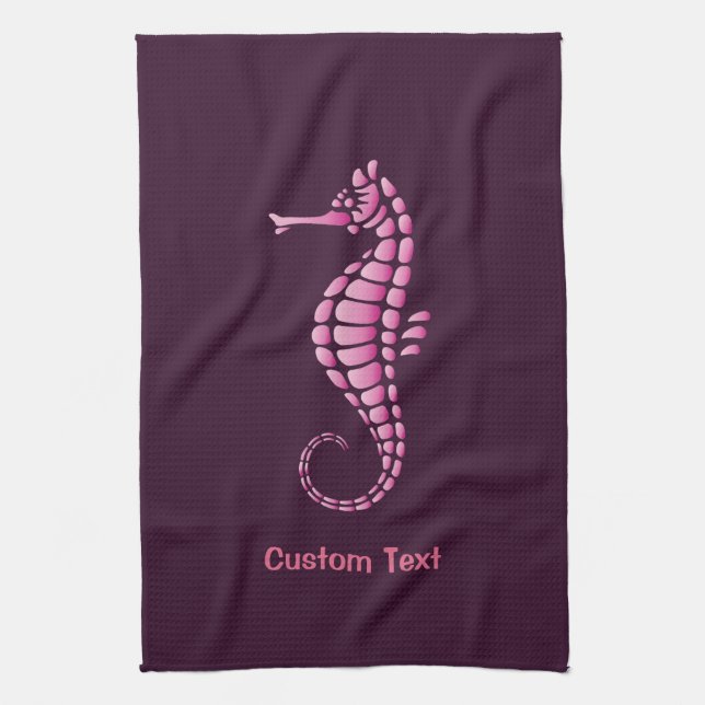Seahorse Pink Kitchen Towel (Vertical)