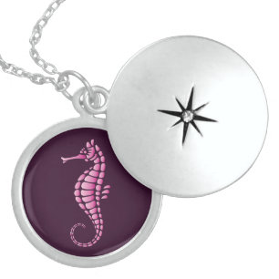 Seahorse Pink Locket Necklace