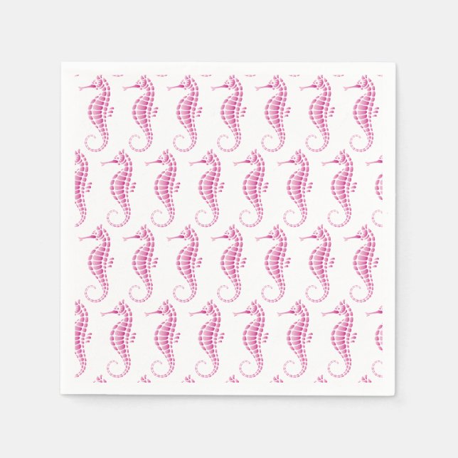 Seahorse Pink Napkins (Front)