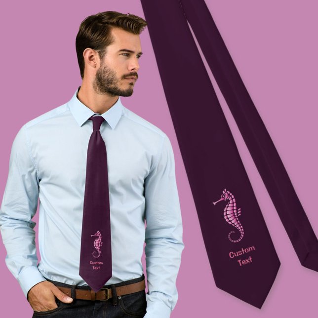 Seahorse Pink Neck Tie (Creator Uploaded)