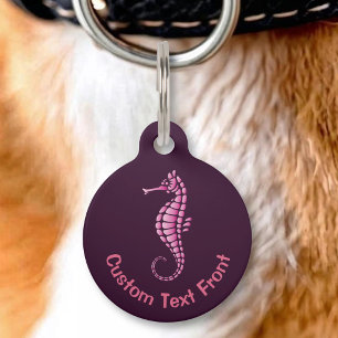 Seahorse Pink Pet ID Tag