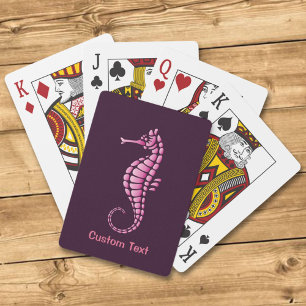 Seahorse Pink Poker Cards