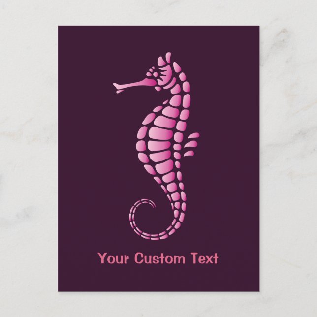Seahorse Pink Postcard (Front)