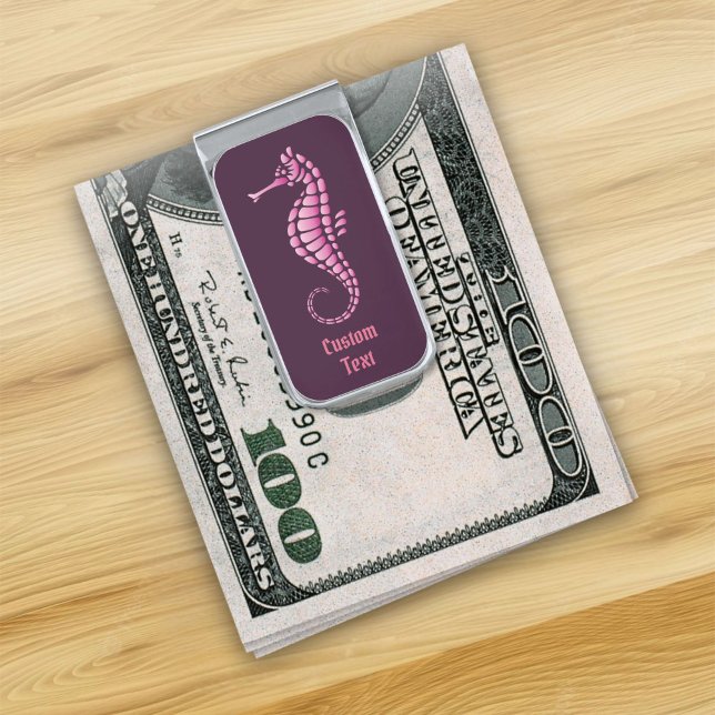 Seahorse Pink Silver Finish Money Clip (Creator Uploaded)