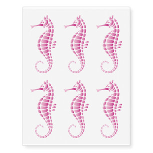 Seahorse Pink Temporary Tattoos