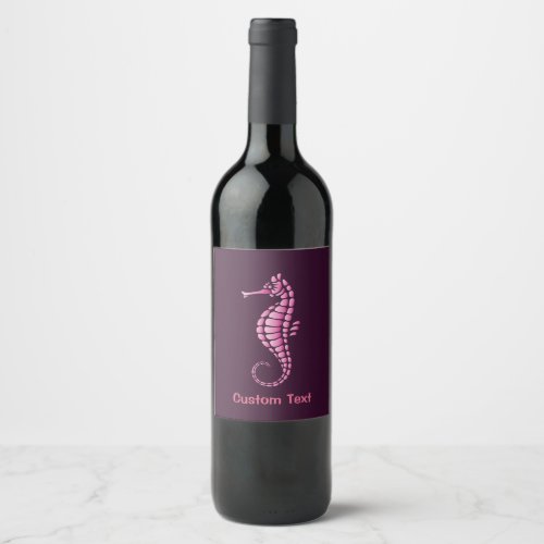 Seahorse Pink Wine Label