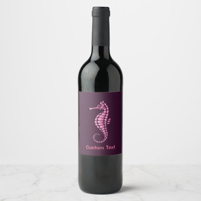 Seahorse Pink Wine Label (Front)