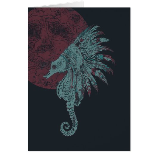 seahorse red moon cards (Front)