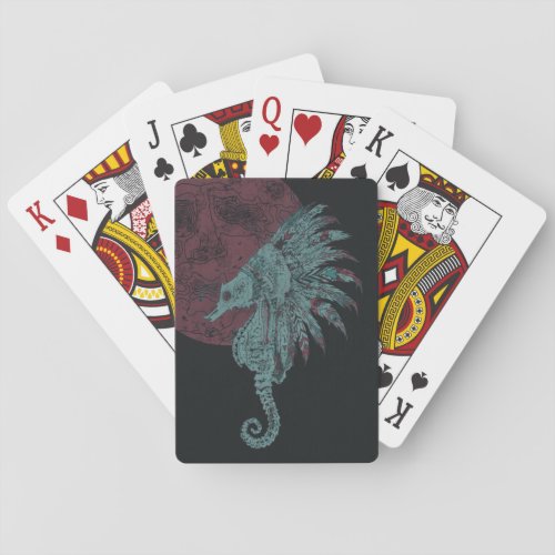 seahorse red moon poker cards