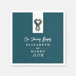 Seahorse Romance, Beach Wedding Napkins