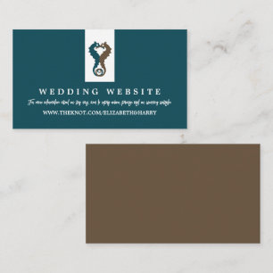 Seahorse Romance, Beach Wedding Website Enclosure Card